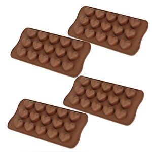 4 Premium Chocolate Heart Silicone Molds